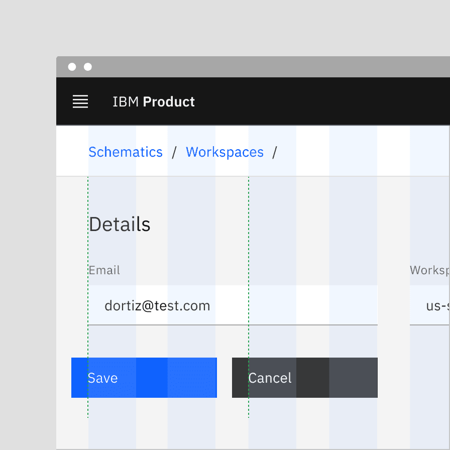 Example of hanging buttons in a button group.