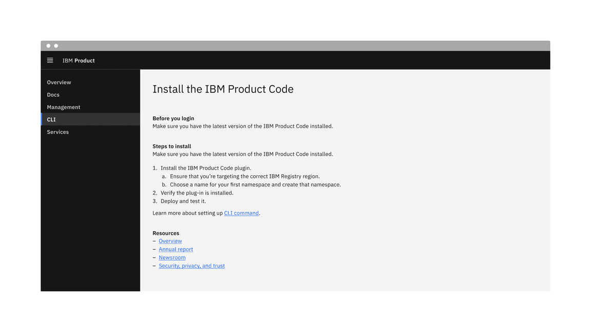 Example of the list component in a UI