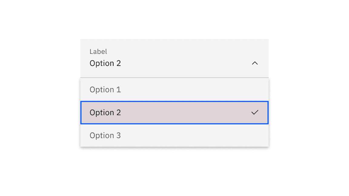 Fluid dropdown menu option click target.