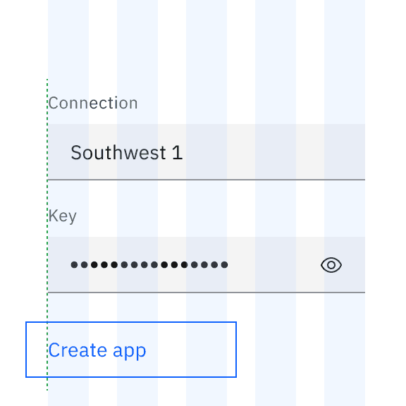 Example of a fixed width button’s hanging alignment.
